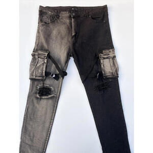 Waimea Men's Two-Tone Cargo Skinny Jeans (Size 40x32)